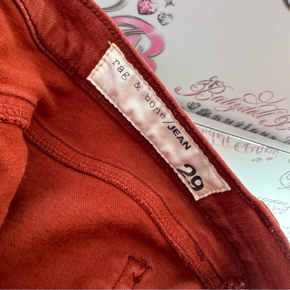 Rag & bone skinny jeans clay burgundy rusty orange red stretchy soft pants denim - Picture 9 of 10